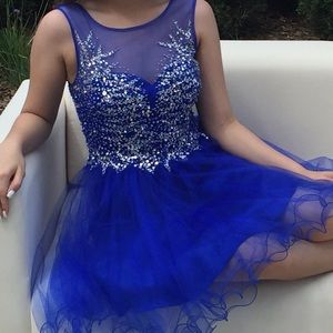 Short blue cocktail dress